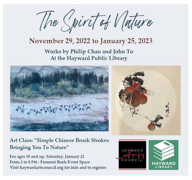 The Spirit of Nature Art Exhibit at Hayward Public Library - Nov. 29, 2022 to Jan. 25, 2023