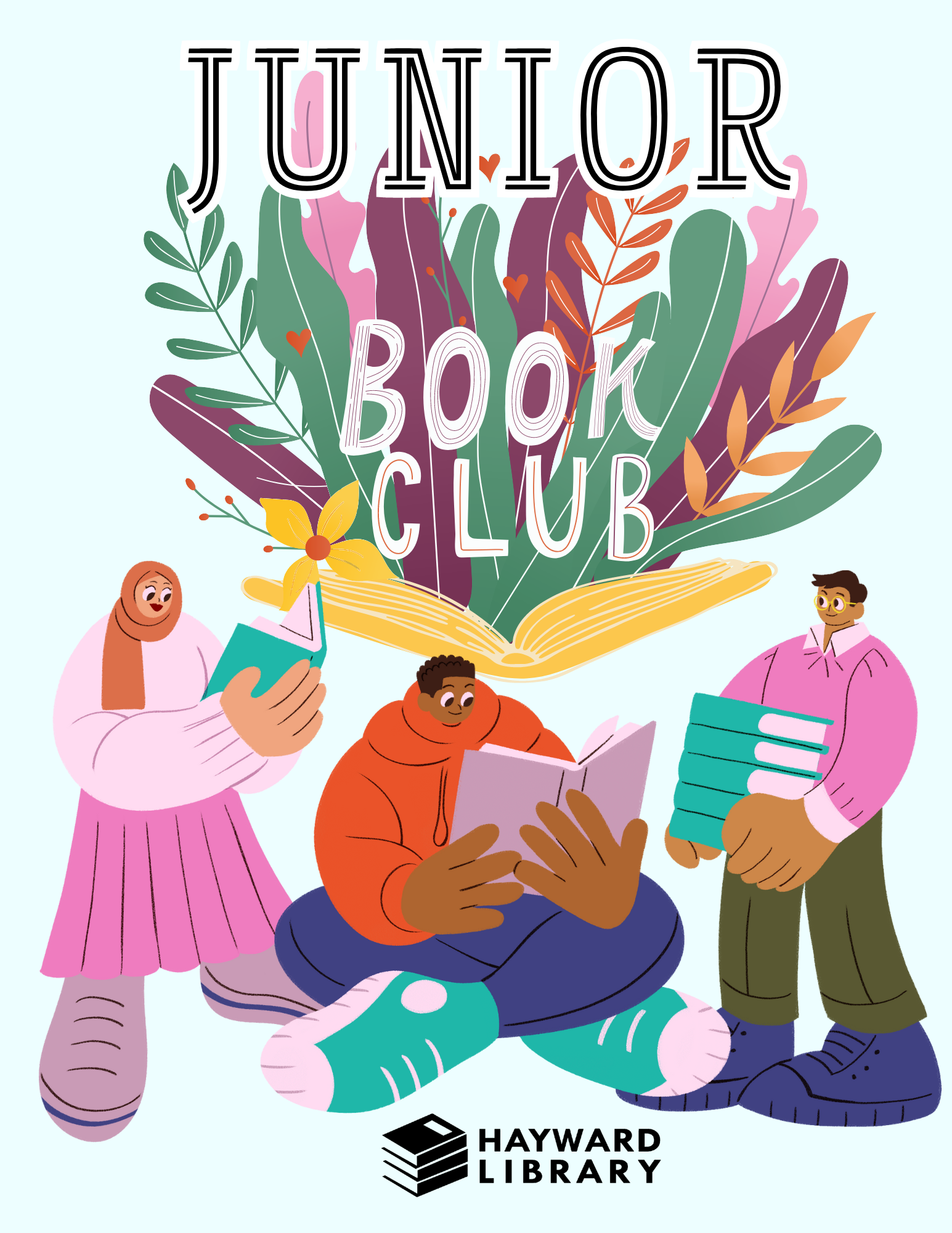 Logo image of cartoon children gathered around reading