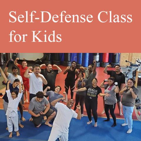 Kids in self-defense class with Sensei Anthony