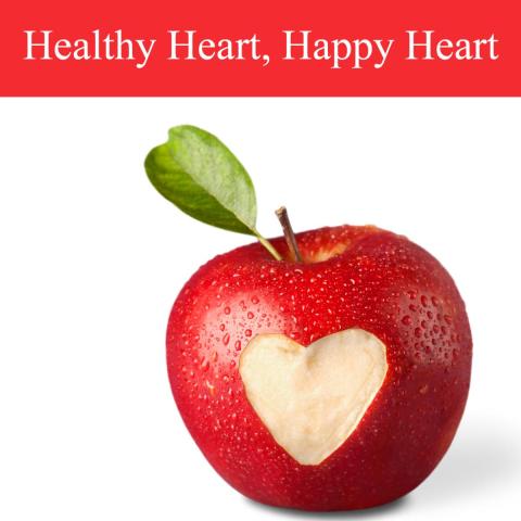 apple with a heart-shaped bite 