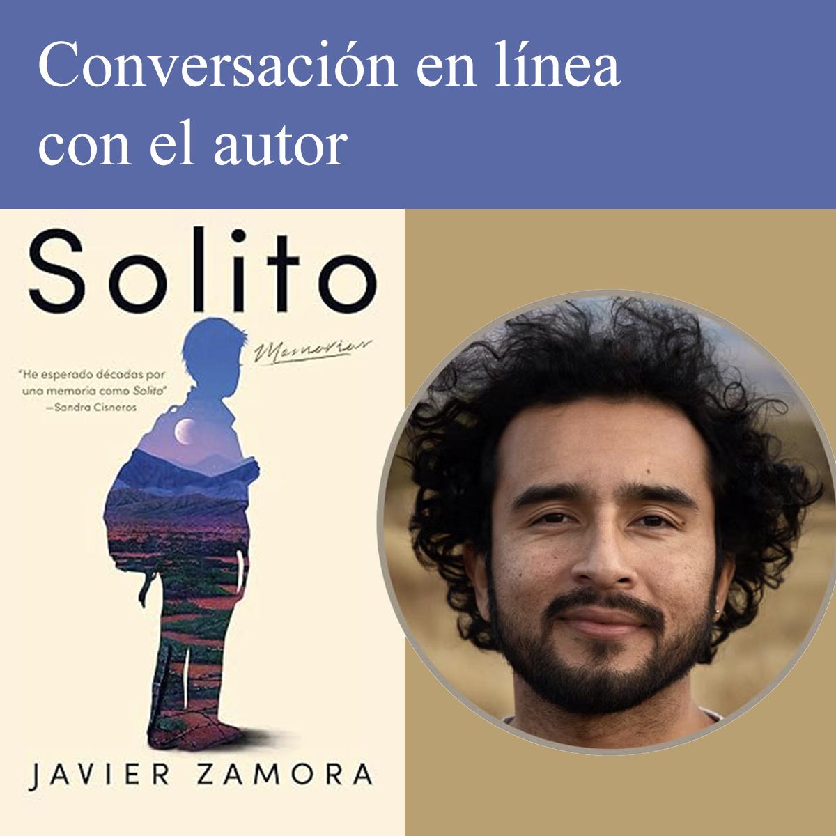 Autor Javier Zamora con su libro, Solito