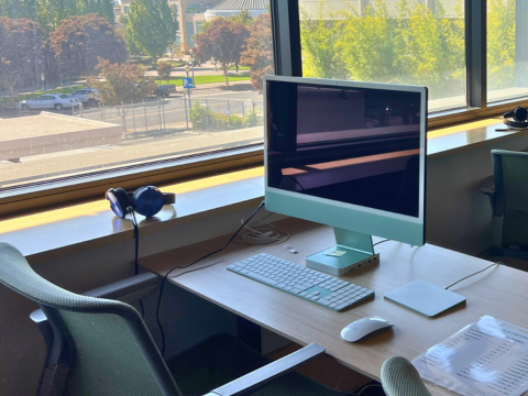 iMac computer at desk