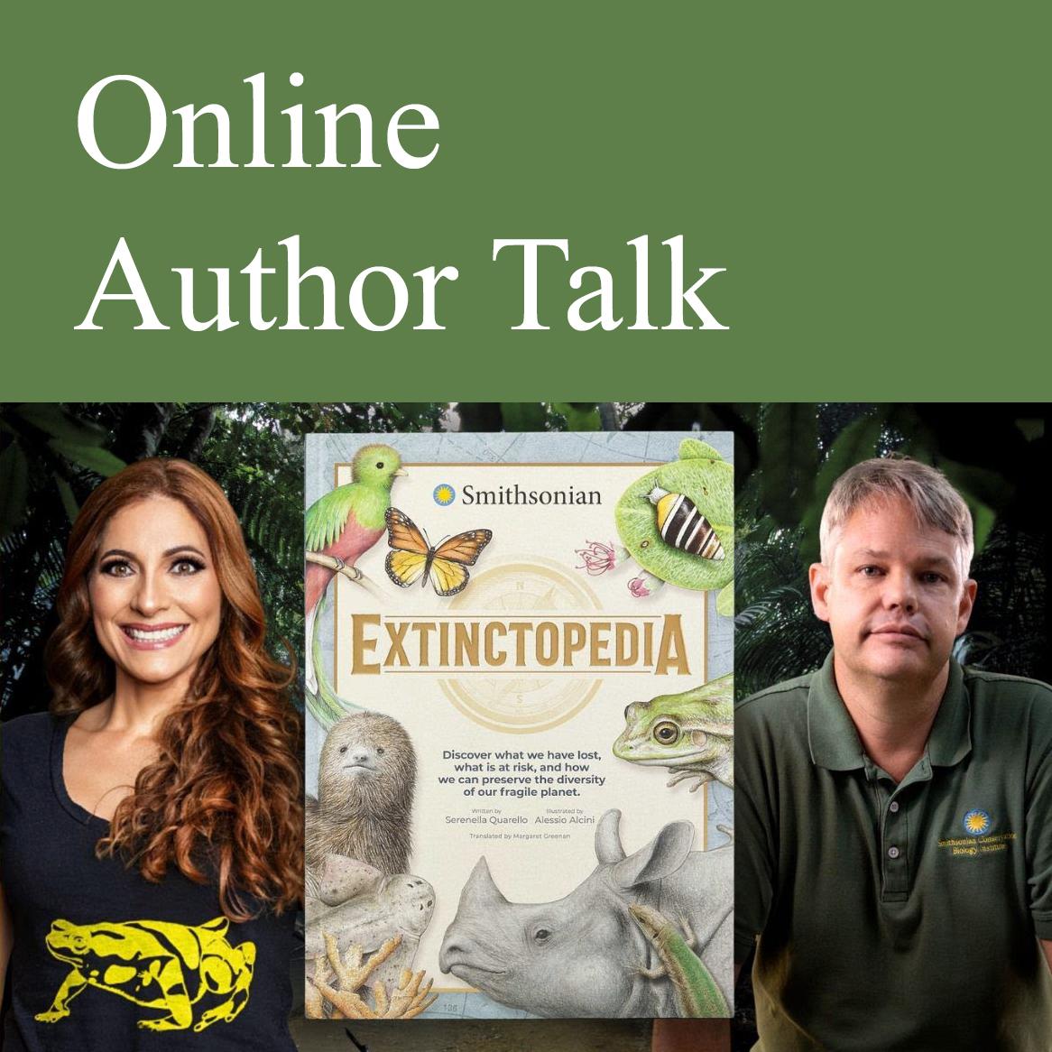 Cover of Extinctopedia with Smithsonian scientists Brian Gratwicke and Dr. Gina Della Togna