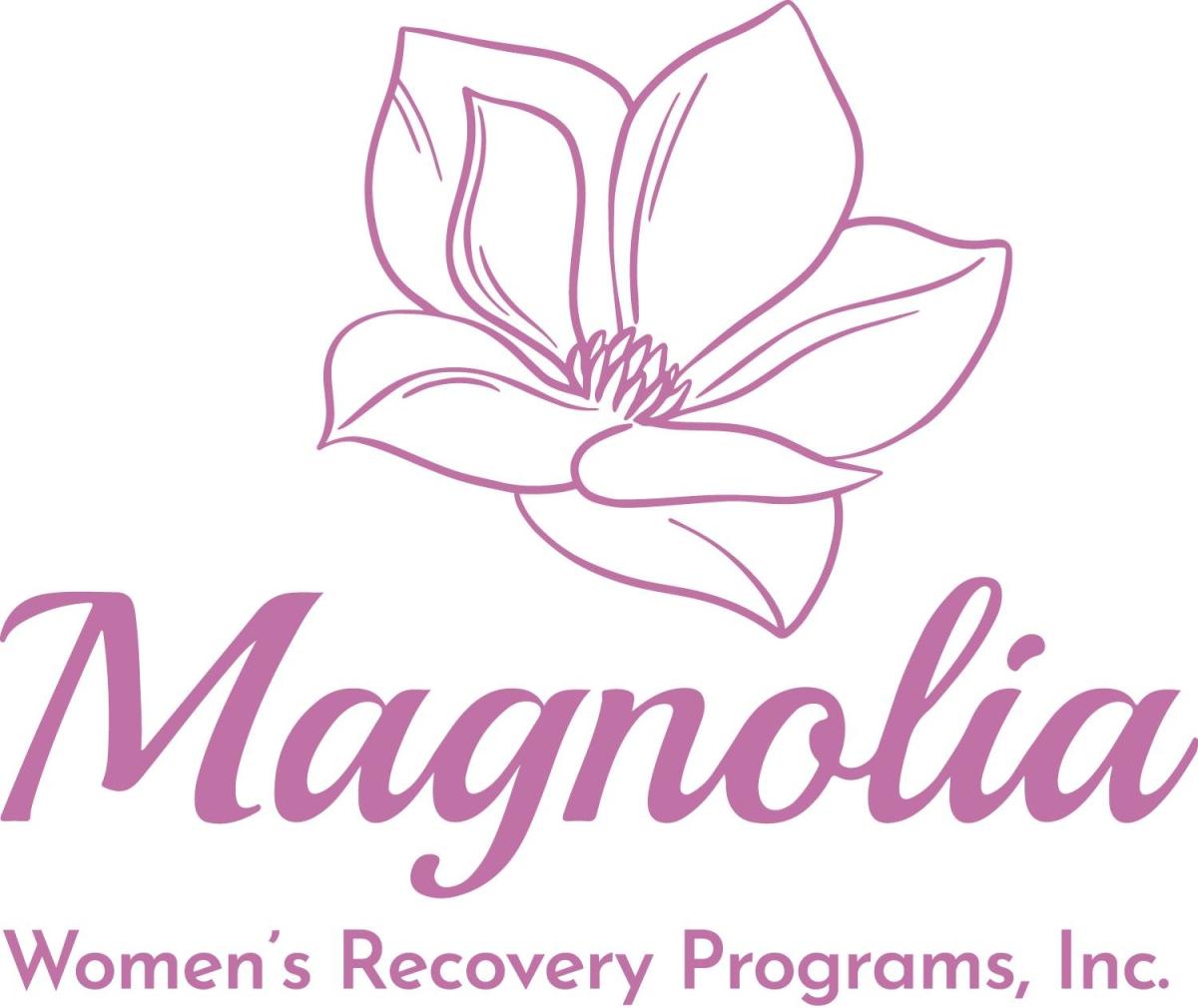 Purple flower logo with text that says "Magnolia Women's Recovery Programs Incorporated".
